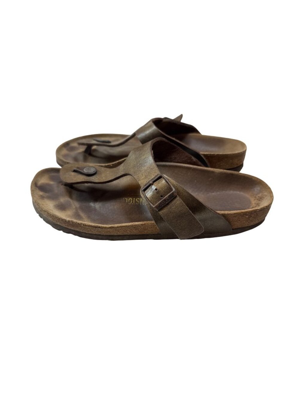 Birkenstock Gizeh Thong Sandals Brown EU 41 Leather Cork Footbed